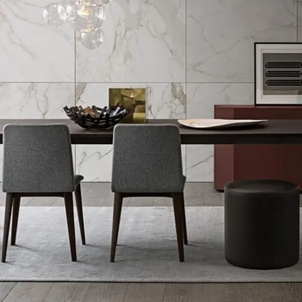 Roy extendable table with wooden top and brown metal structure by Giellesse