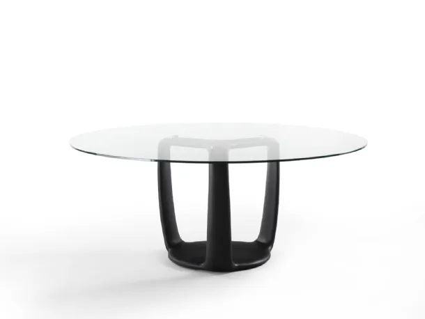 Saddle Round Table in glass by Porada