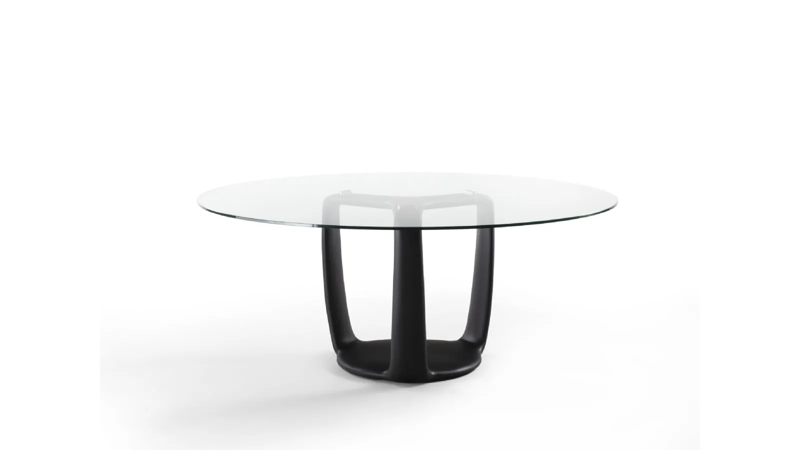 Saddle Round Table in glass by Porada