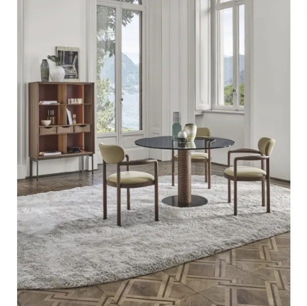 Porada Sansiro round glass table