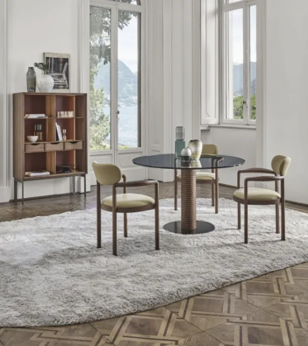 Porada Sansiro round glass table