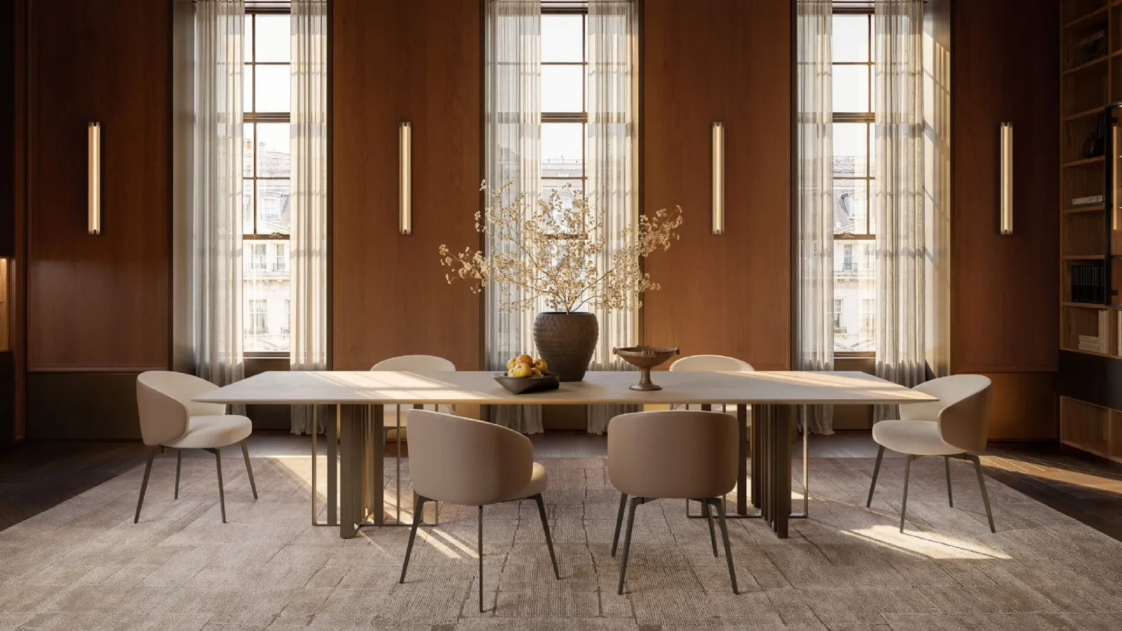 Table with Shade marble top by Lema