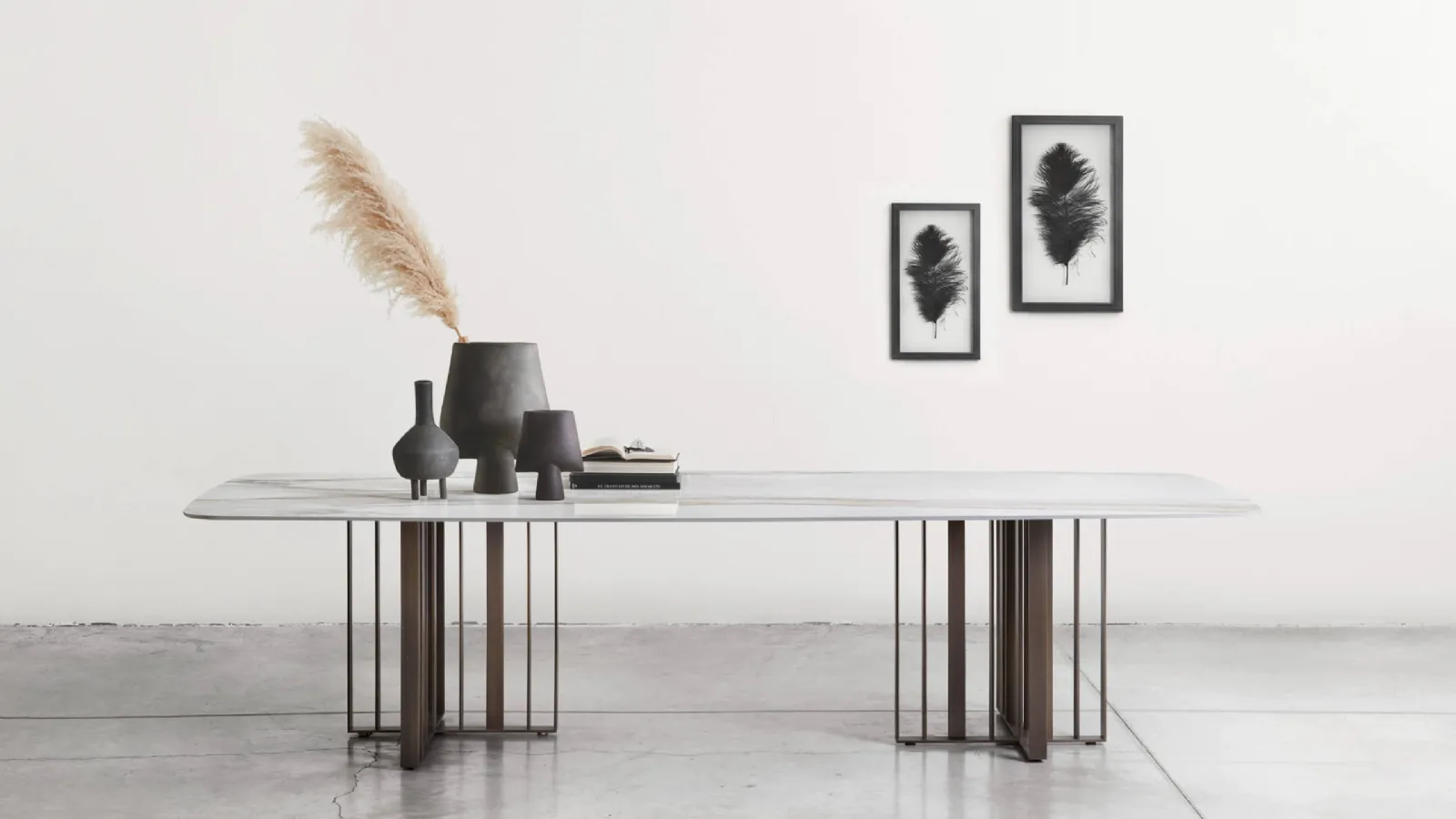 Table with Shade marble top by Lema