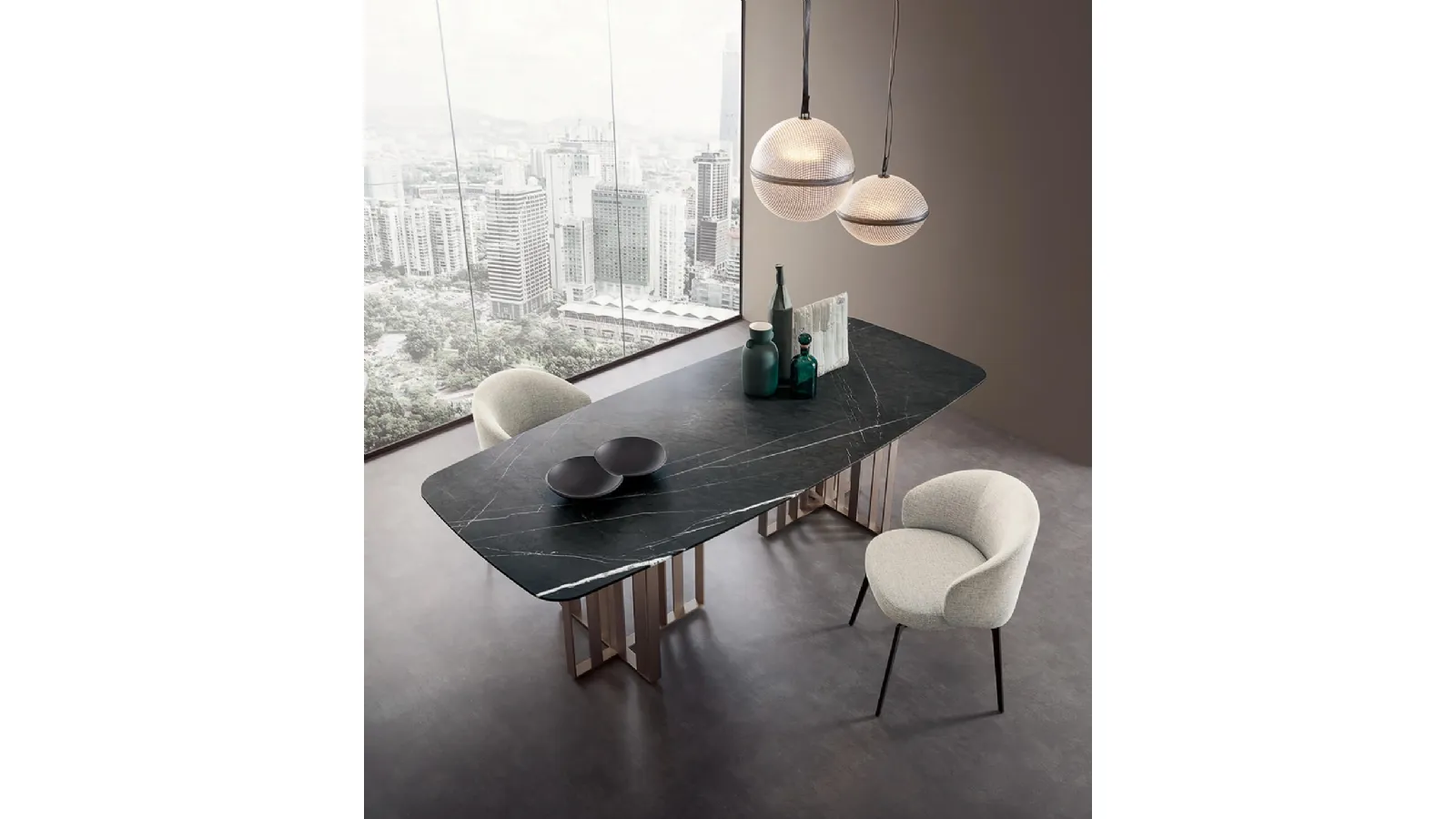 Table with Shade marble top by Lema