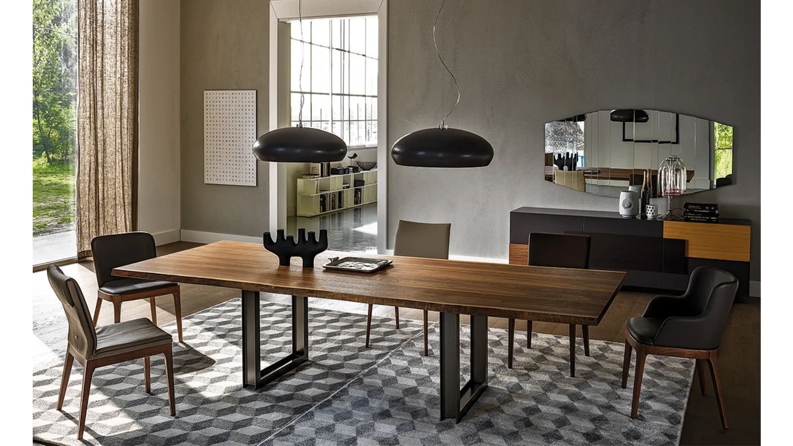Solid wood Sigma table by Cattelan Italia