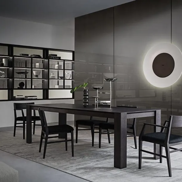 Simplex extendable table in stained oak by Giellesse