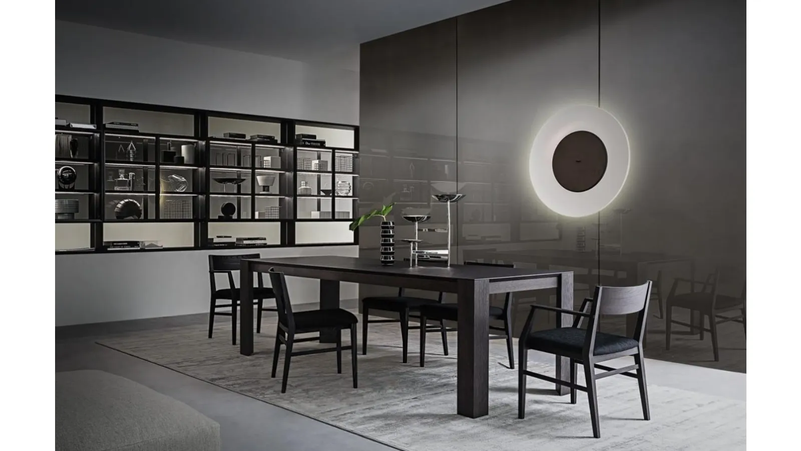 Simplex extendable table in stained oak by Giellesse