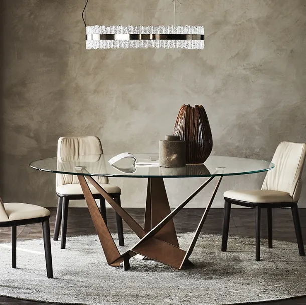 Skorpio Round round glass table by Cattelan Italia