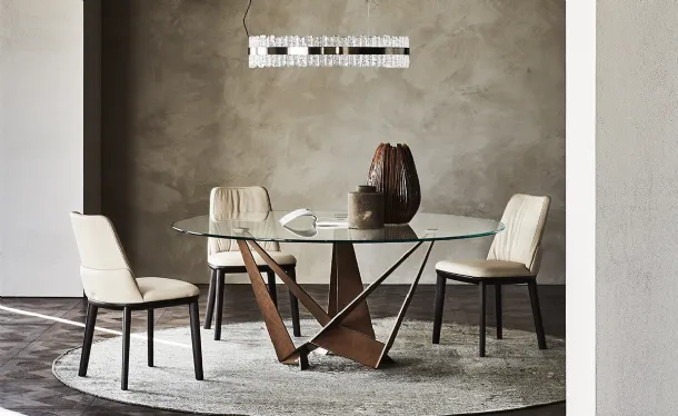 Skorpio Round round glass table by Cattelan Italia