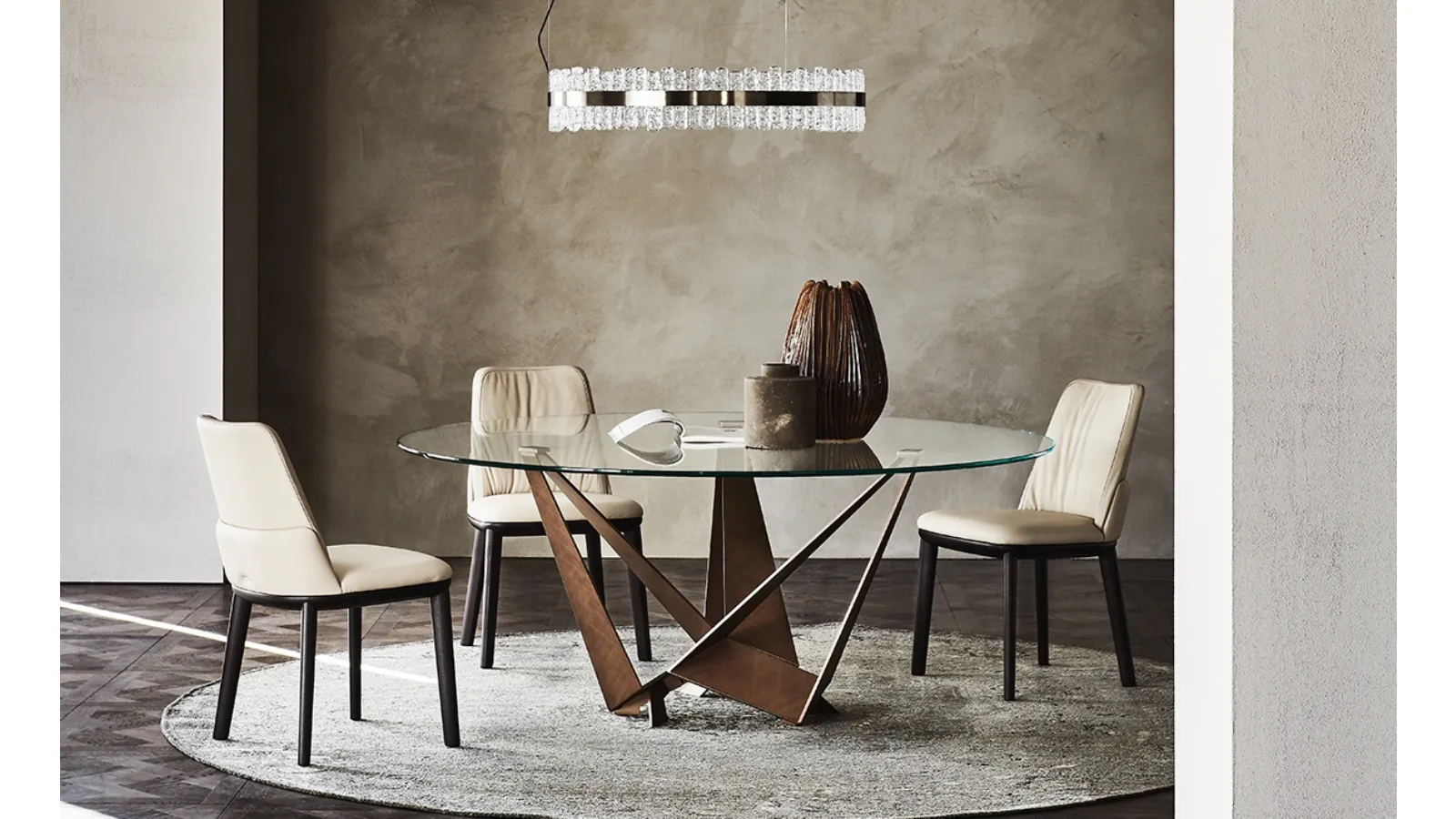 Skorpio Round round glass table by Cattelan Italia