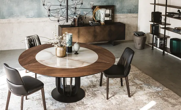 Soho Ker-Wood Table in wood and ceramic by Cattelan Italia