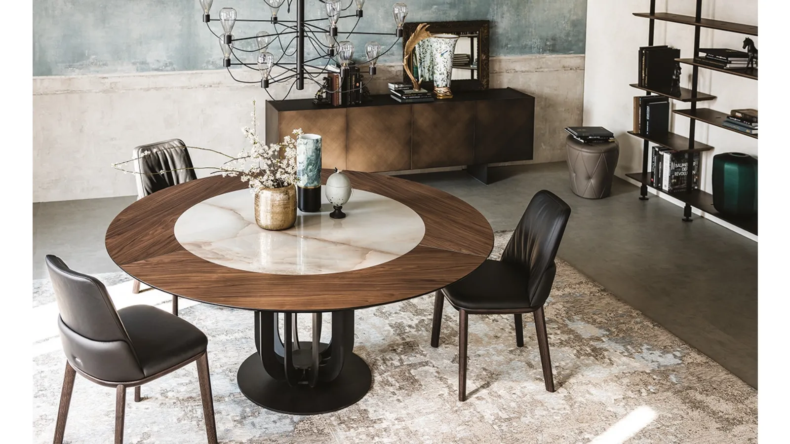 Soho Ker-Wood Table in wood and ceramic by Cattelan Italia