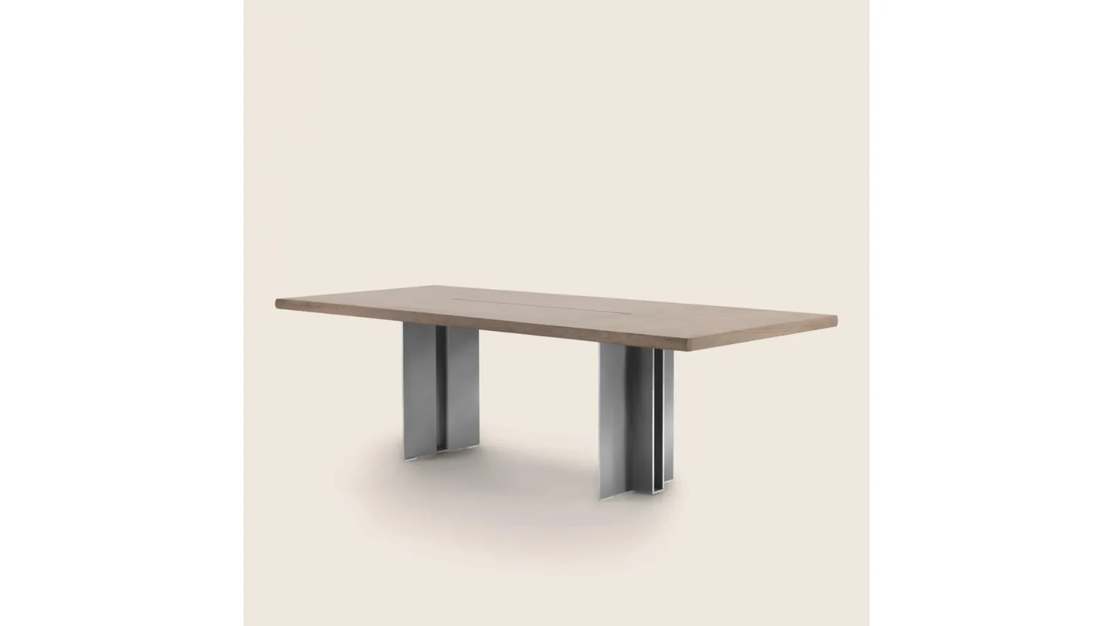 Spello Table with wooden top and painted metal base by Flexform