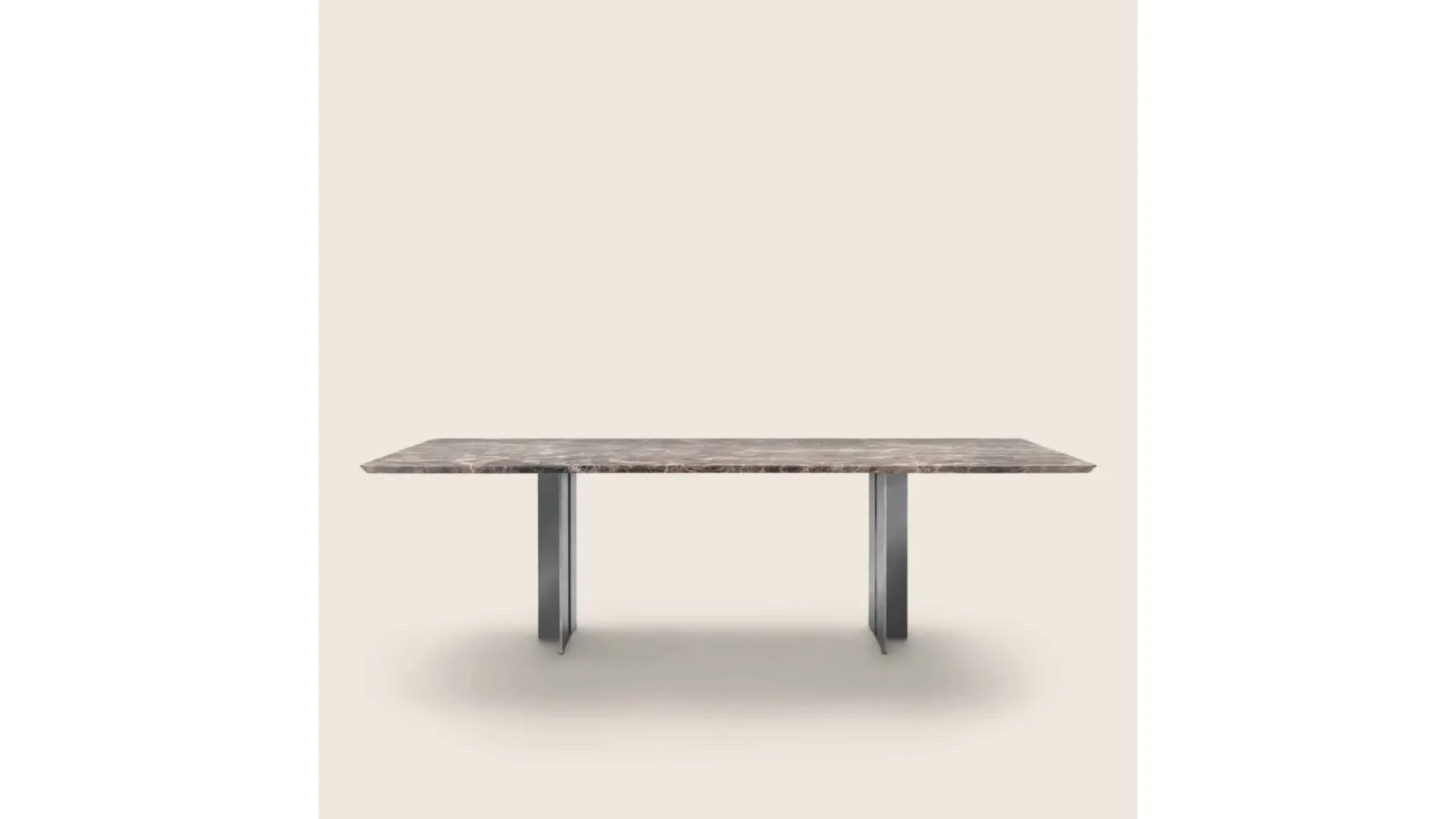 Spello Table with marble top and painted metal base by Flexform