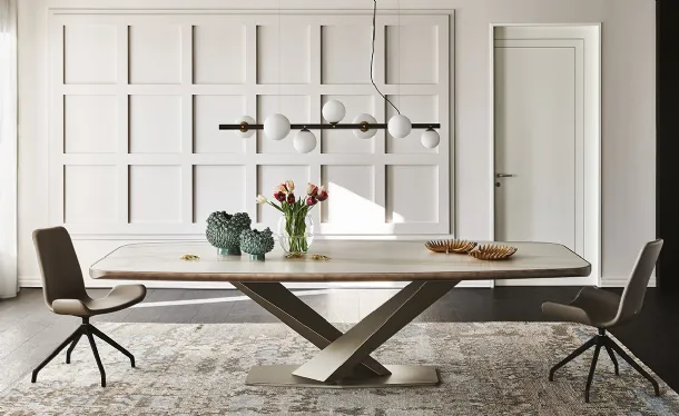 Rectangular ceramic table with rounded corners Stratos Keramik Premium by Cattelan Italia