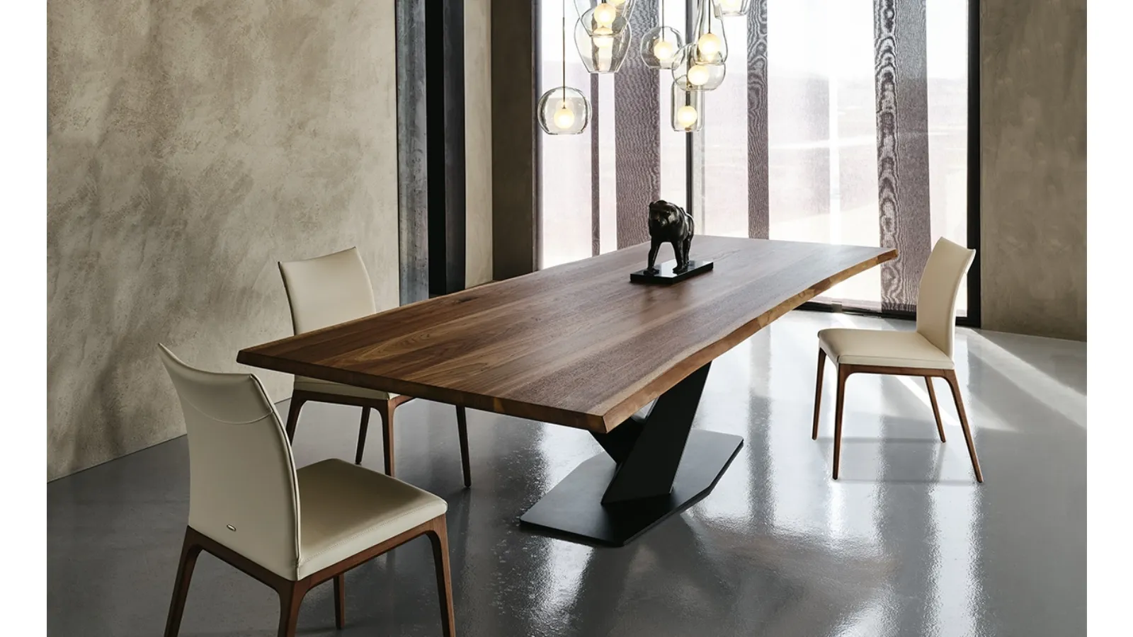 Table with Stratos Wood top by Cattelan Italia