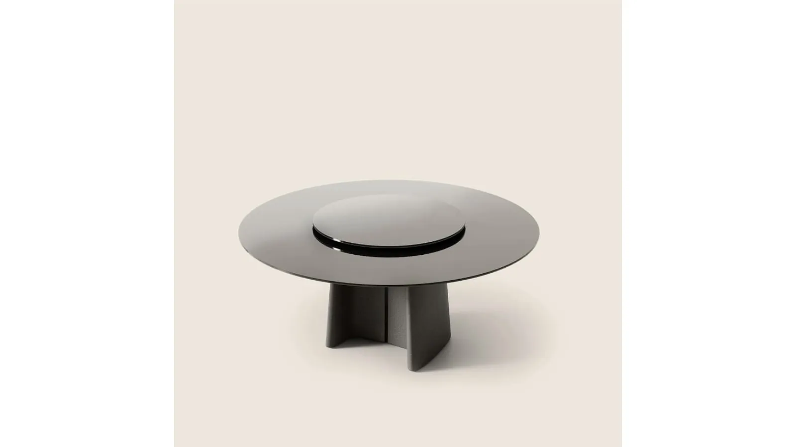 Glass table with concrete base Tara by Flexform