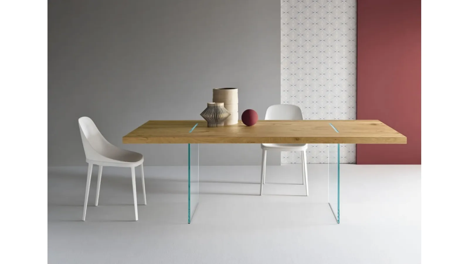 Table made with reclaimed oak beams Tavolante Aged Oak by Tonelli