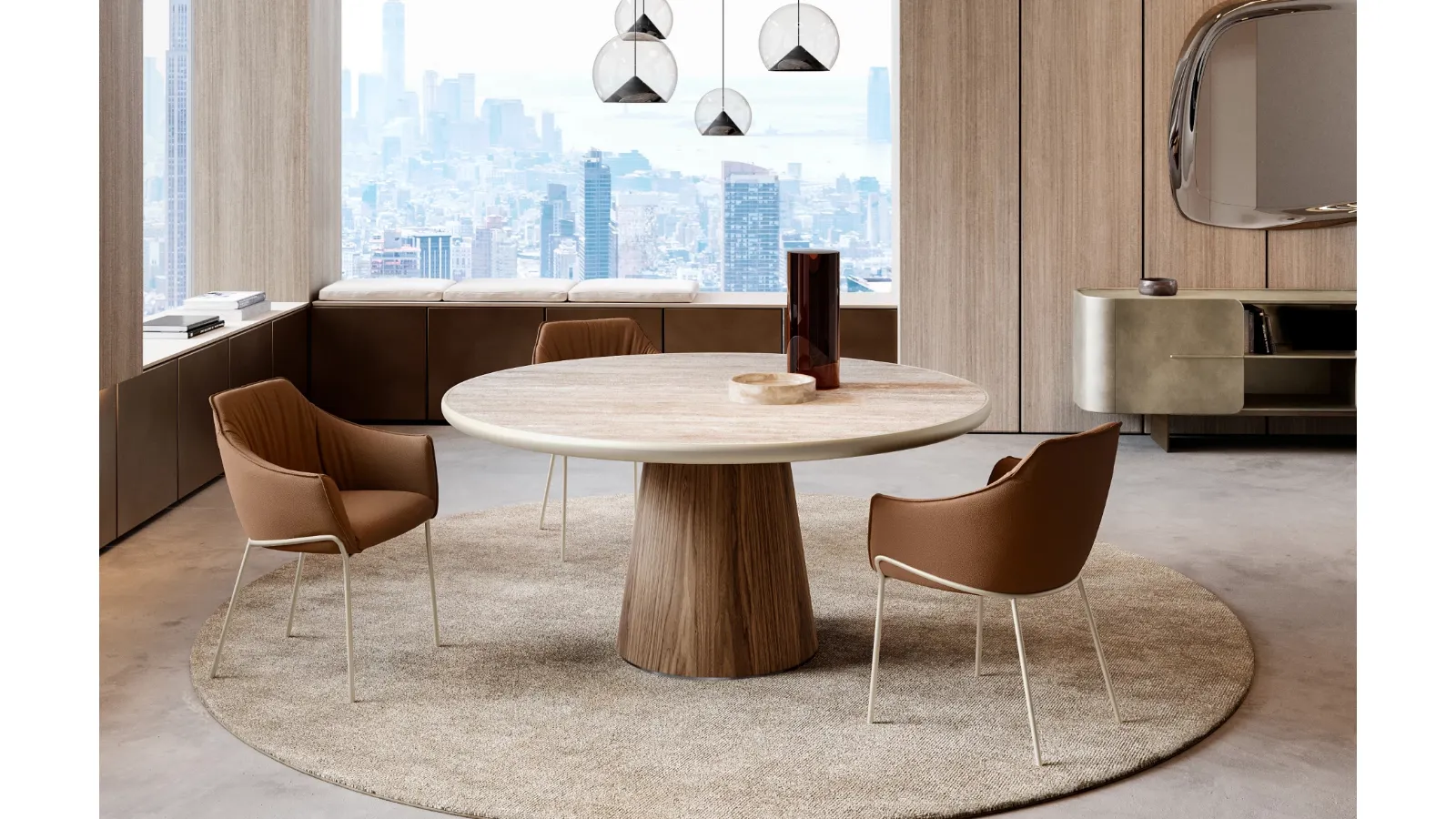Teo Table with King Ceramic Top by Eforma