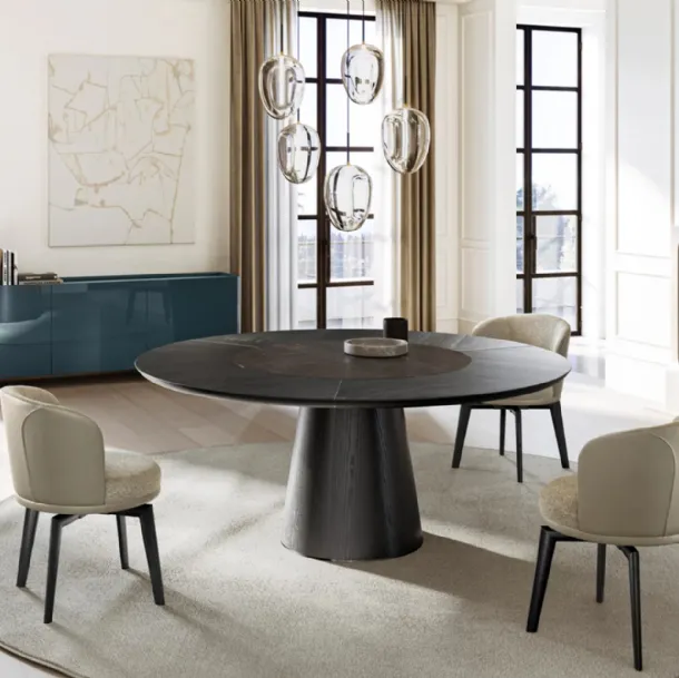 Teo Table with wooden and ceramic top by Eforma