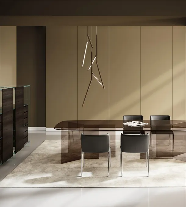 Thrim glass table by Tonelli