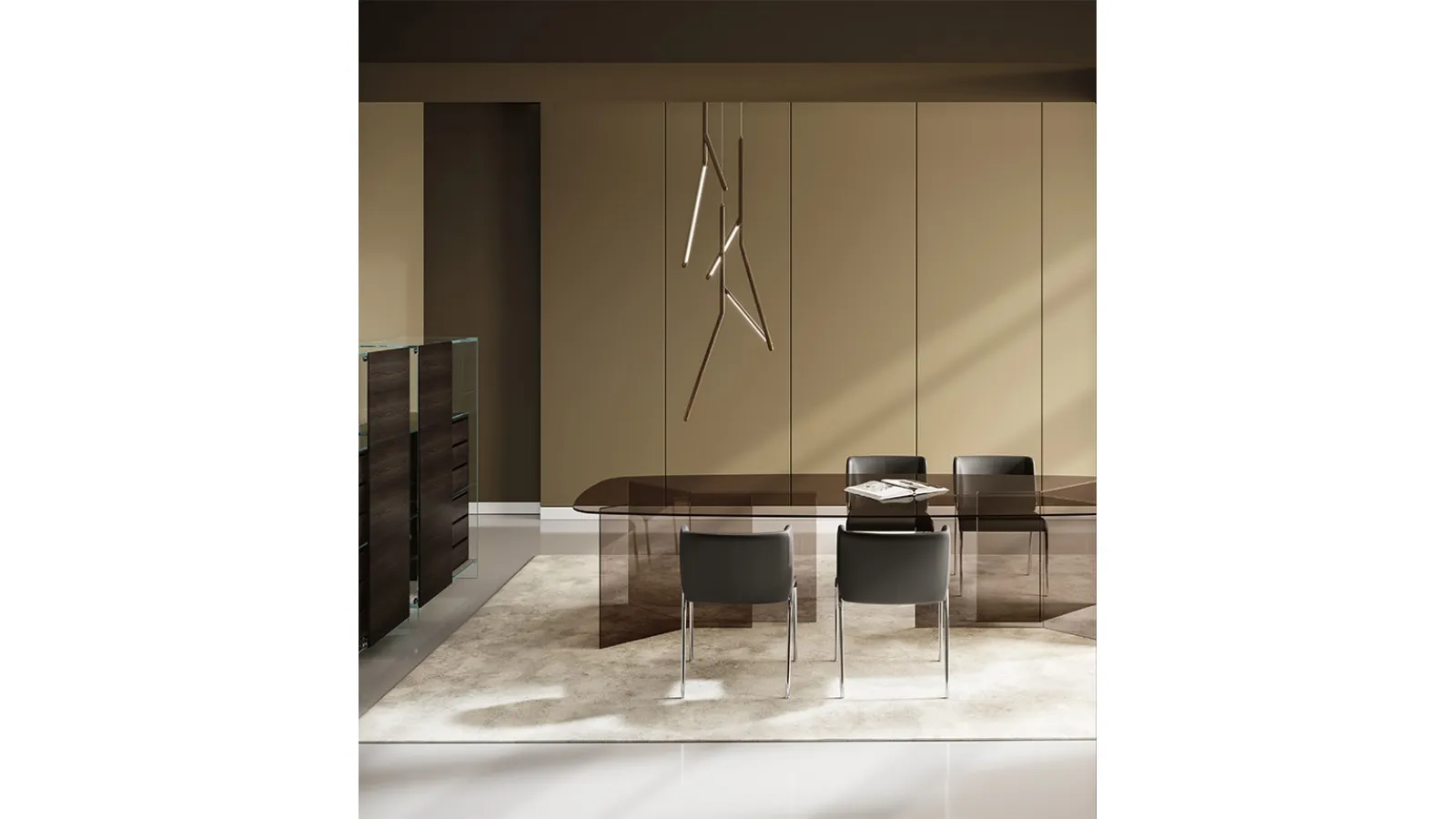 Thrim glass table by Tonelli