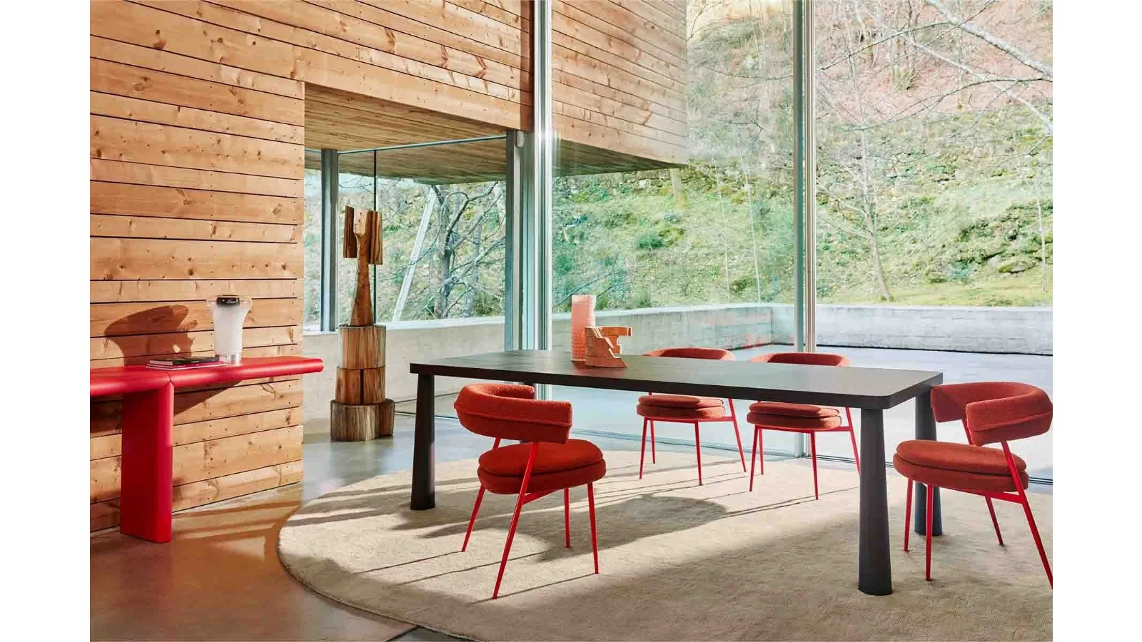 Tidone Table in lacquered wood by Zanotta