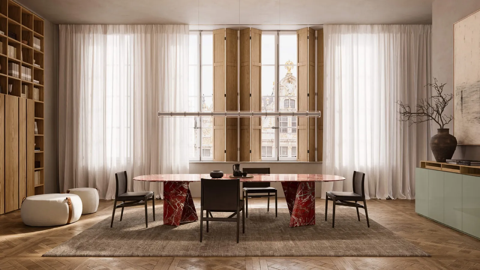 Traverso marble table by Lema