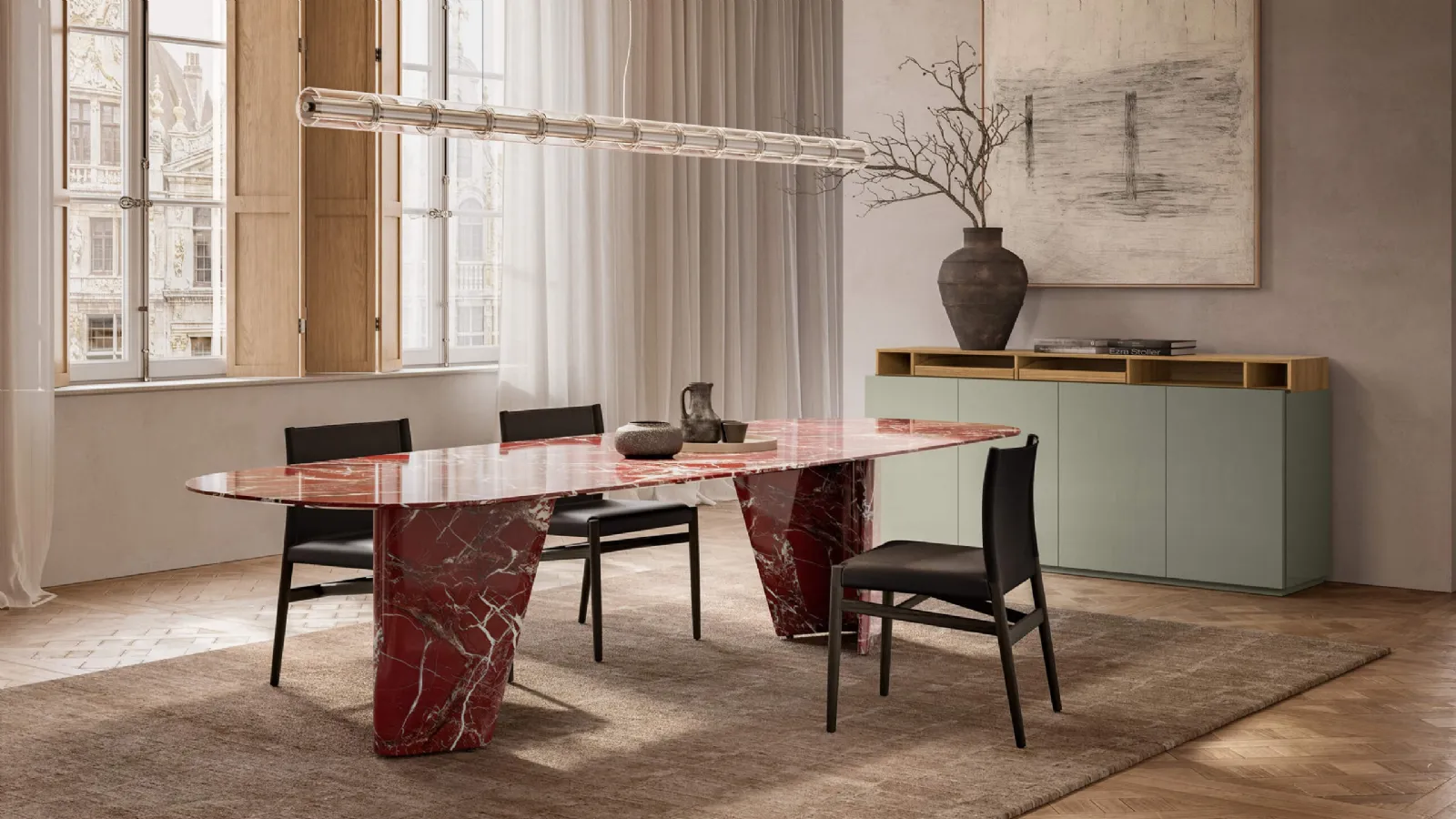 Traverso marble table by Lema