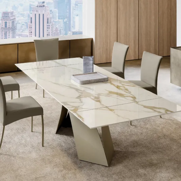 Twist extendable table with ceramic top by Eforma