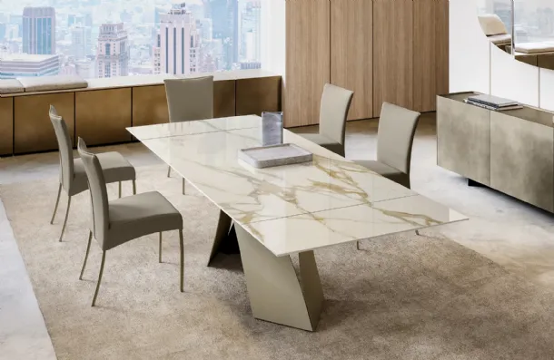 Twist extendable table with ceramic top by Eforma