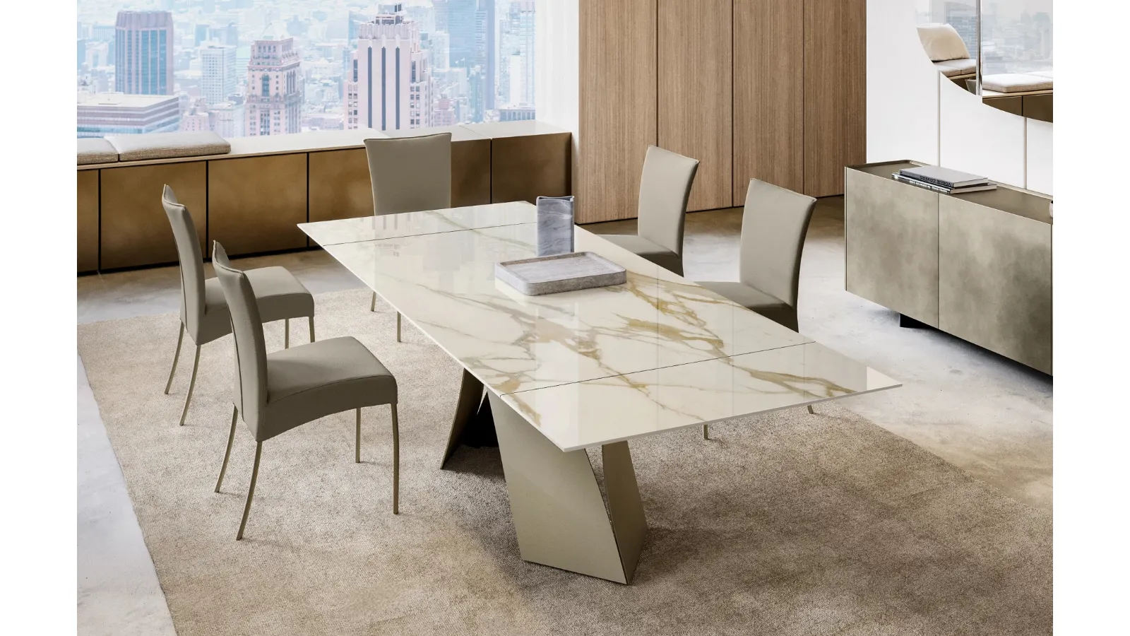 Twist extendable table with ceramic top by Eforma