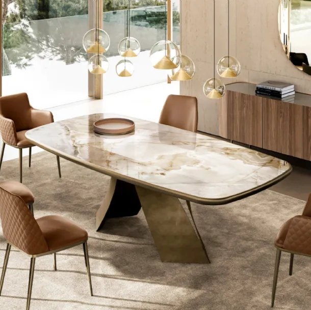 Twist Table with king ceramic top by Eforma