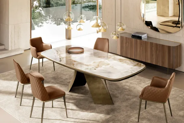 Twist Table with king ceramic top by Eforma