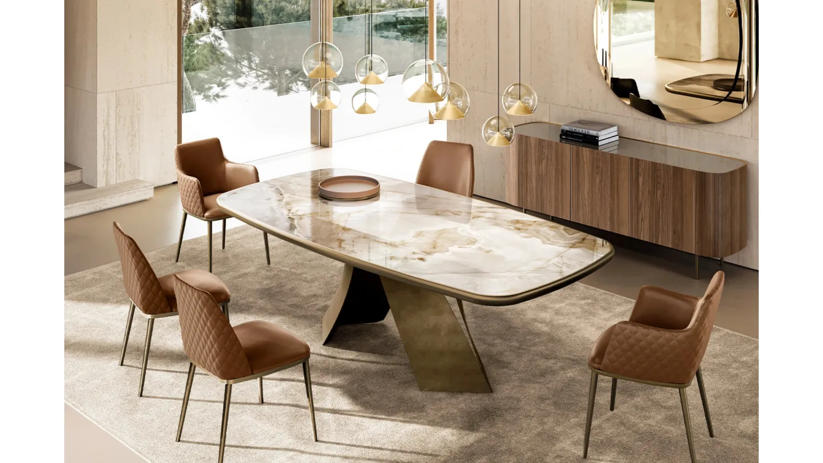 Twist Table with king ceramic top by Eforma