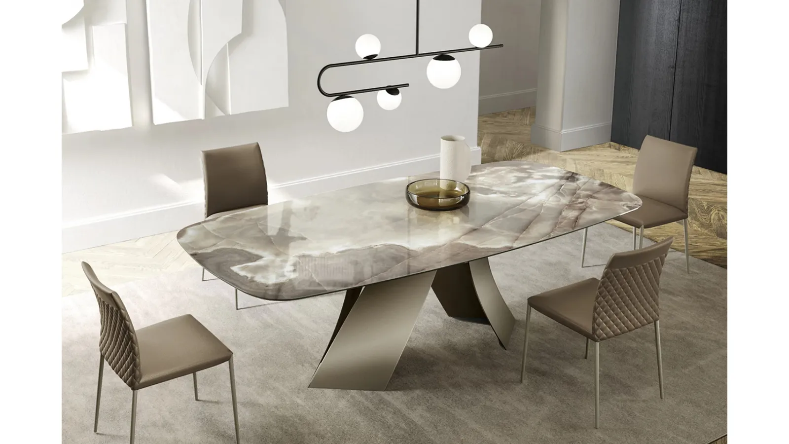 Twist Table with ceramic top by Eforma