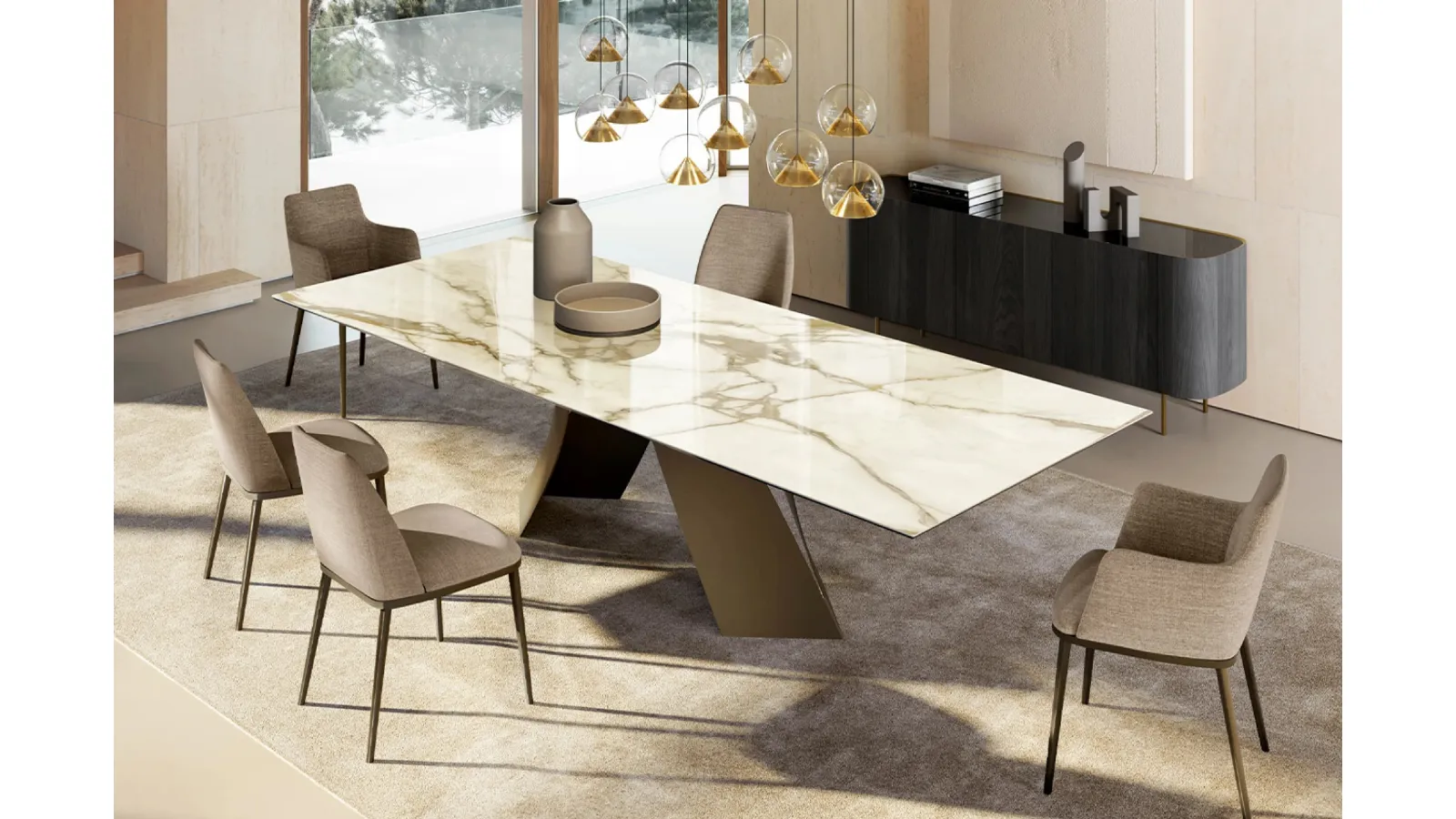 Twist Table with ceramic top by Eforma