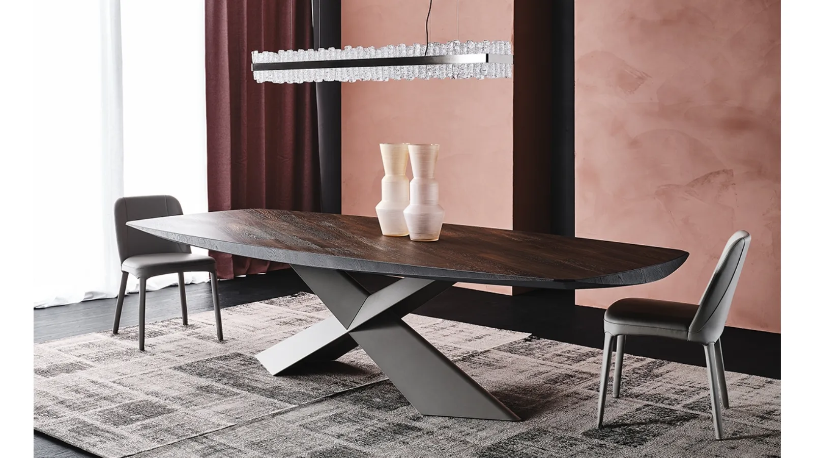 Table with Tyron Wood top by Cattelan Italia