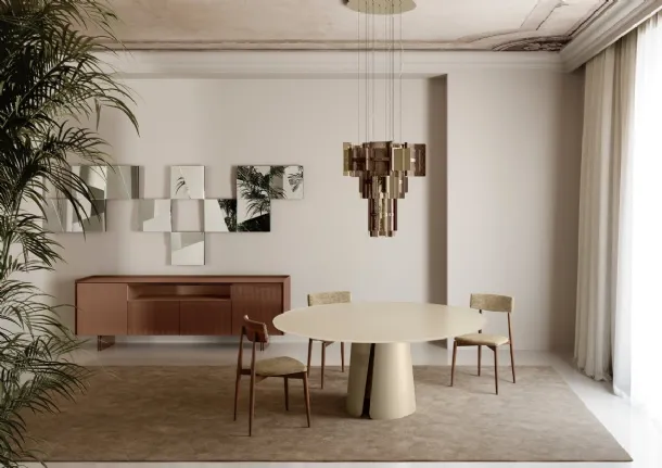 Wiston Table with Glass Top by Tonelli