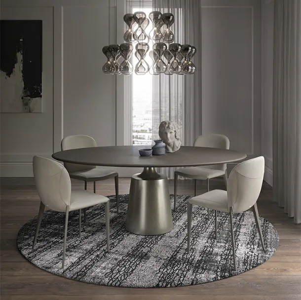 Table with a round top in brushed clay Yoda Argile by Cattelan Italia
