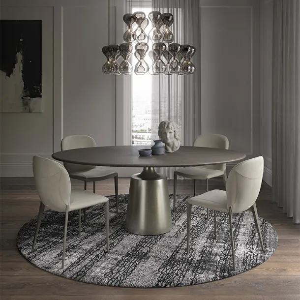 Table with a round top in brushed clay Yoda Argile by Cattelan Italia