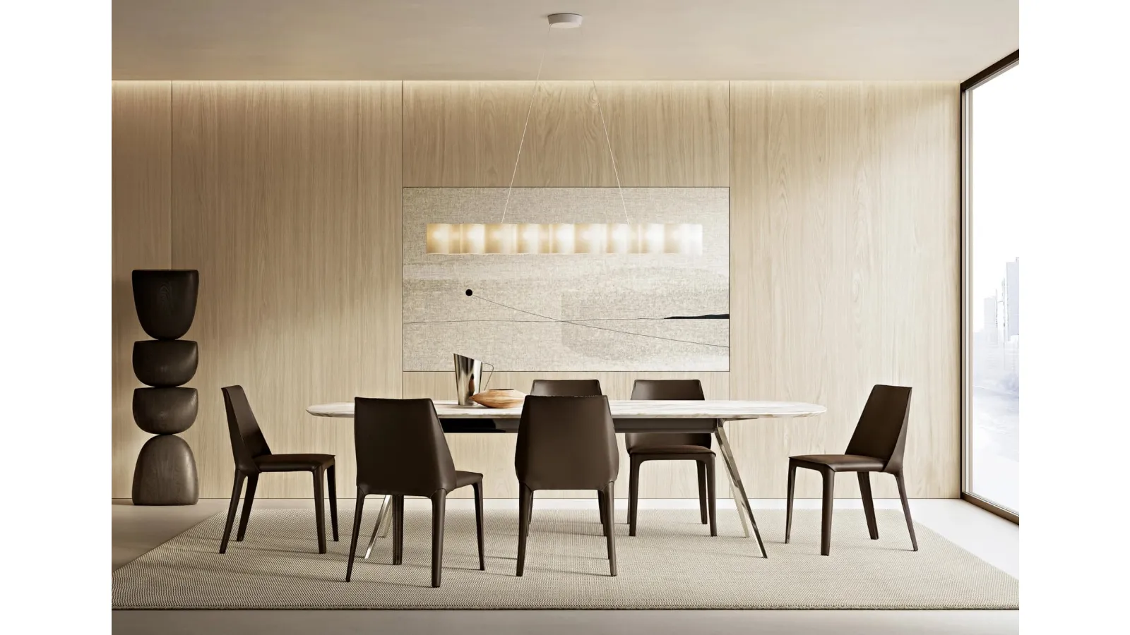 Zefiro Table with marble top by Flexform