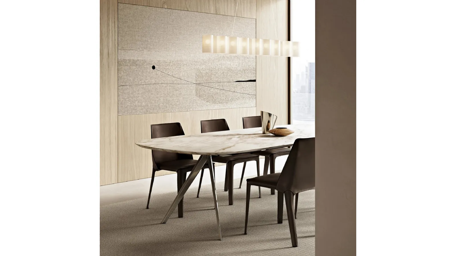 Zefiro Table with marble top by Flexform