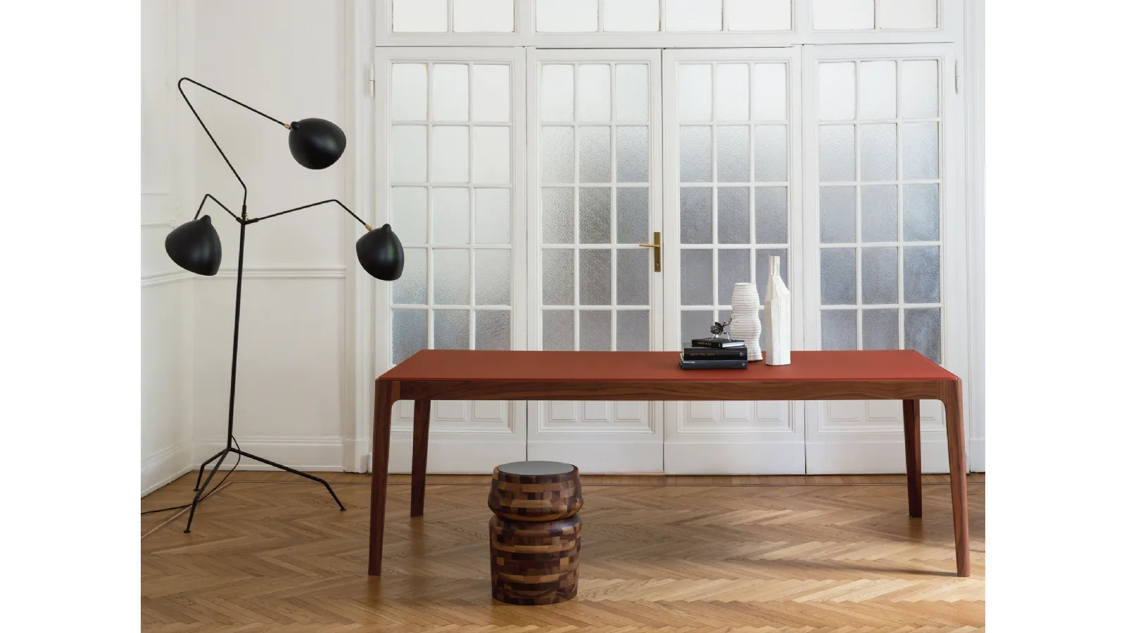 Ziggy table in back-painted glass by Porada