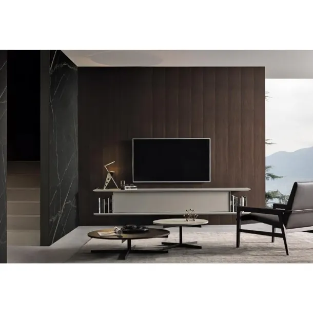 Frame TV stand composition 14 in matte lacquer by Giellesse