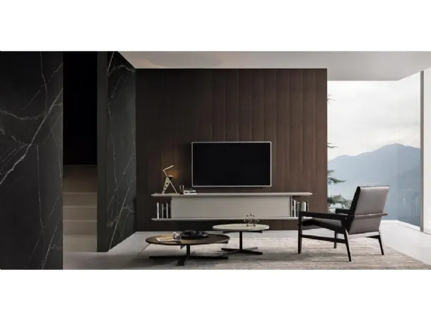 Frame TV stand composition 14 in matte lacquer by Giellesse