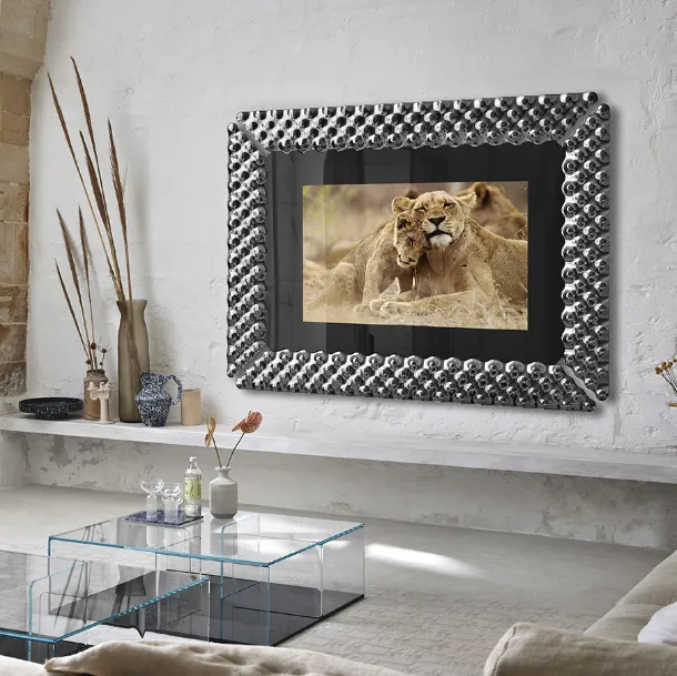 Pop TV Stand Mirror with Fiam Smoked Silvered Glass Frame