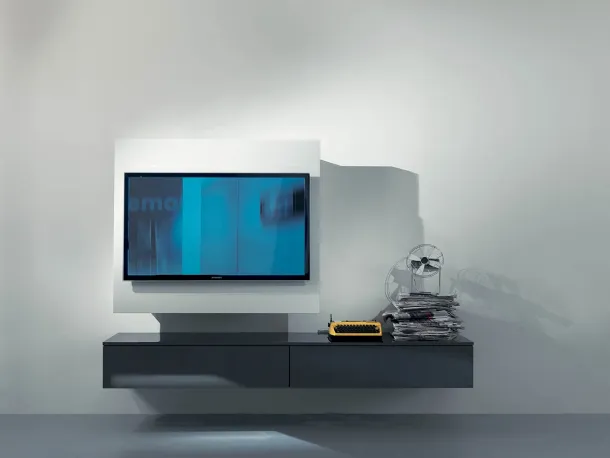Fimar Wall-Mounted TV Stand Rack 3 in Matte Lacquer