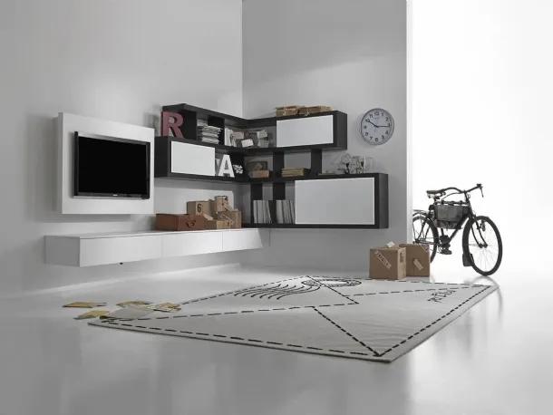 Free TV Stand Rack in Matte Lacquered by Fimar
