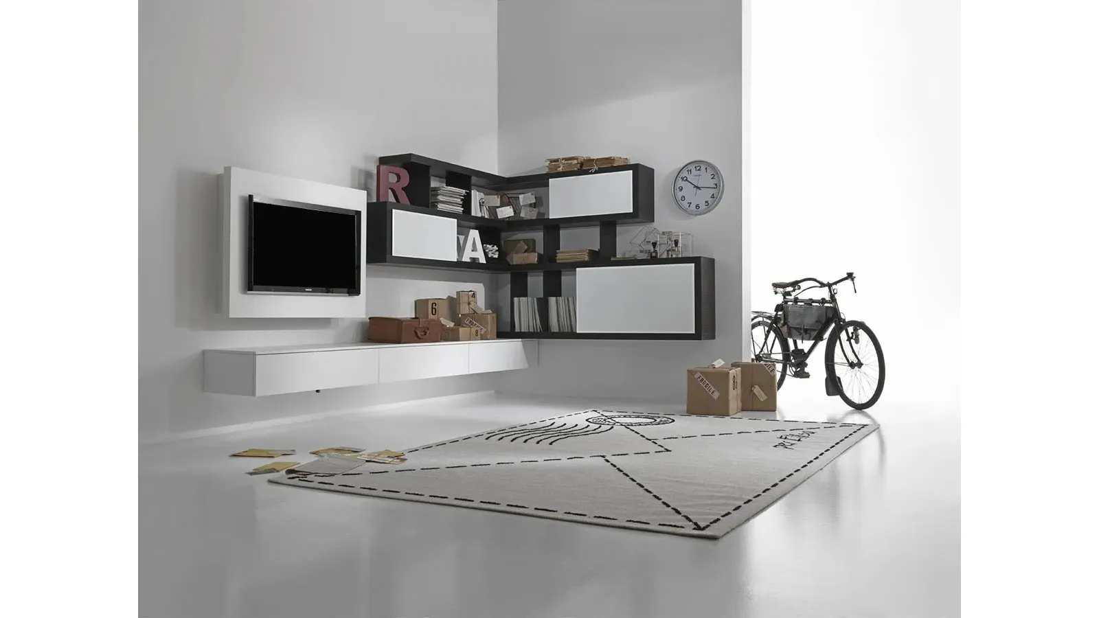 Free TV Stand Rack in Matte Lacquered by Fimar